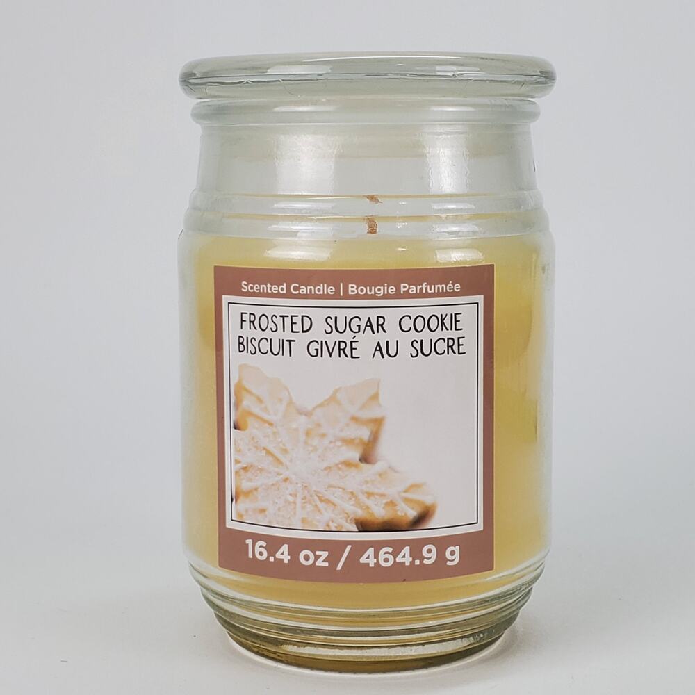 Frosted Sugar Cookie Scented Candle 16.4 oz Glass Jar w/ Lid Single Wick Holiday